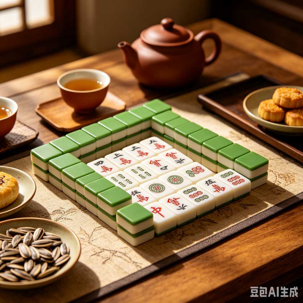 vintage text mahjong set